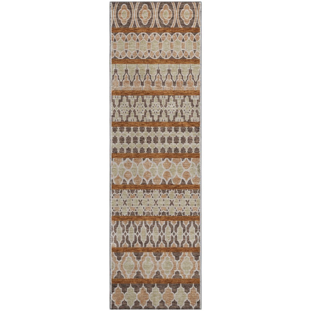 Premium Machine Washable Mayfield AMF726 Chocolate 2'3" x 7'6" Runner Rug. Picture 1