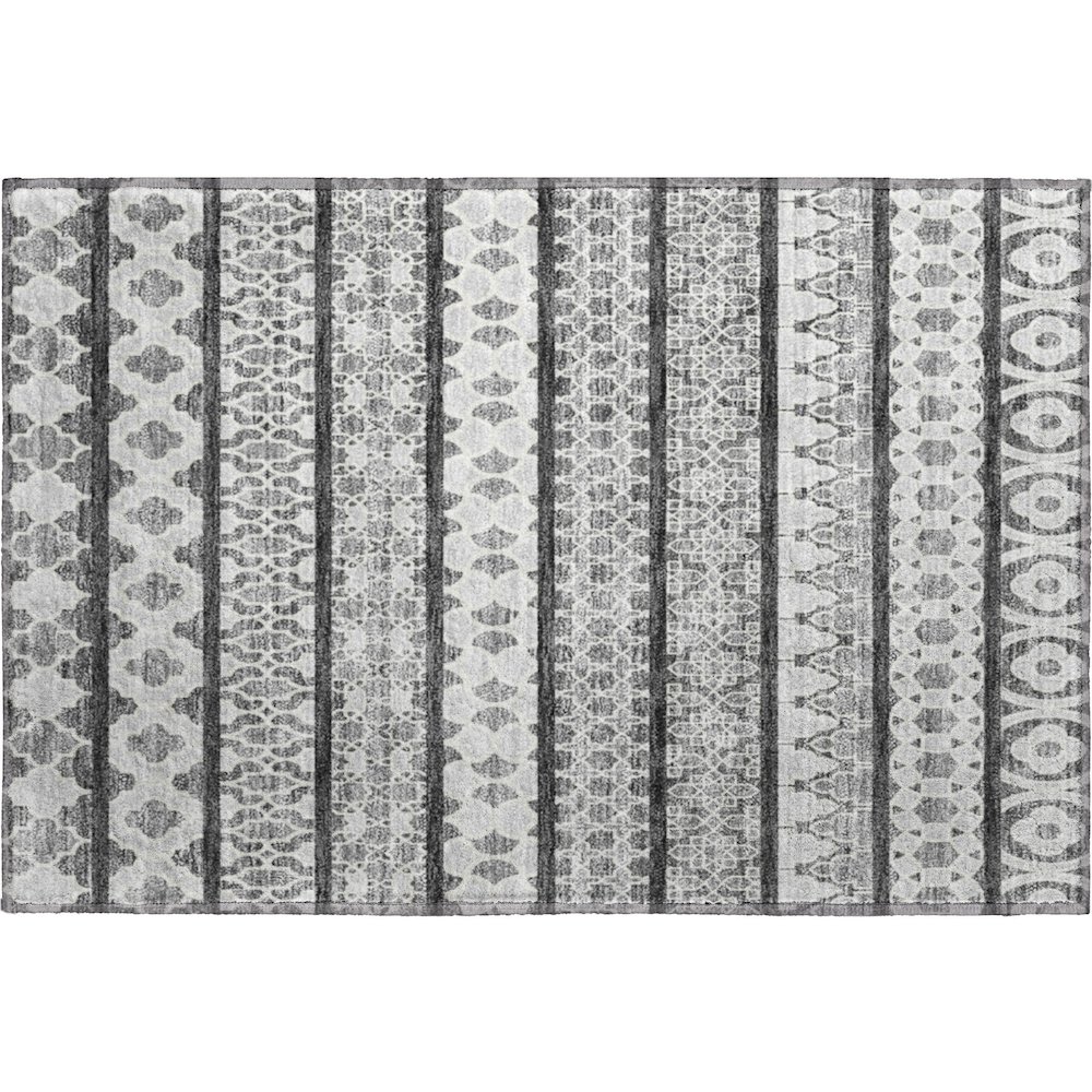 Premium Machine Washable Mayfield AMF726 Gray 1'8" x 2'6" Rug. Picture 1