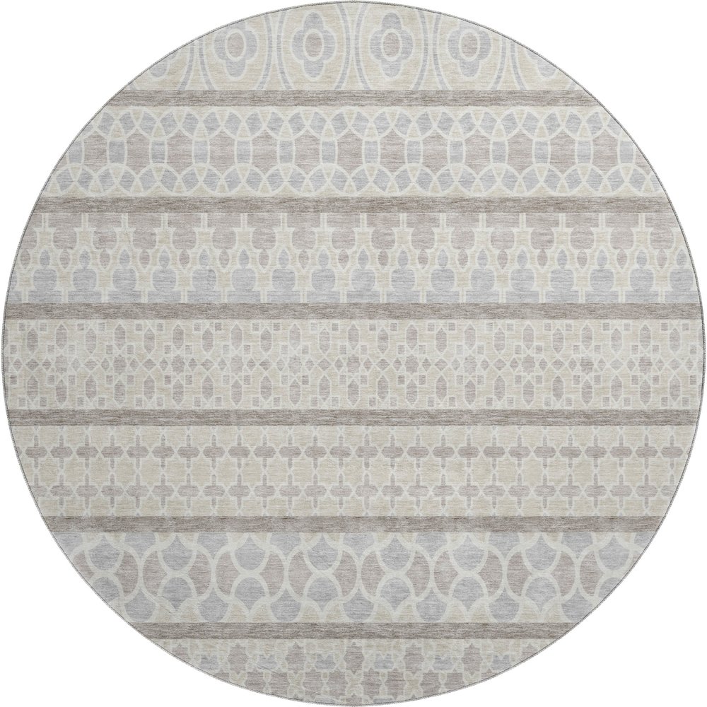 Premium Machine Washable Mayfield AMF726 Ivory 8' x 8' Round Rug. Picture 1