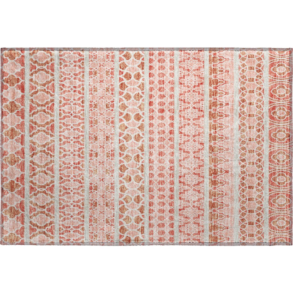 Premium Machine Washable Mayfield AMF726 Salmon 1'8" x 2'6" Rug. Picture 1