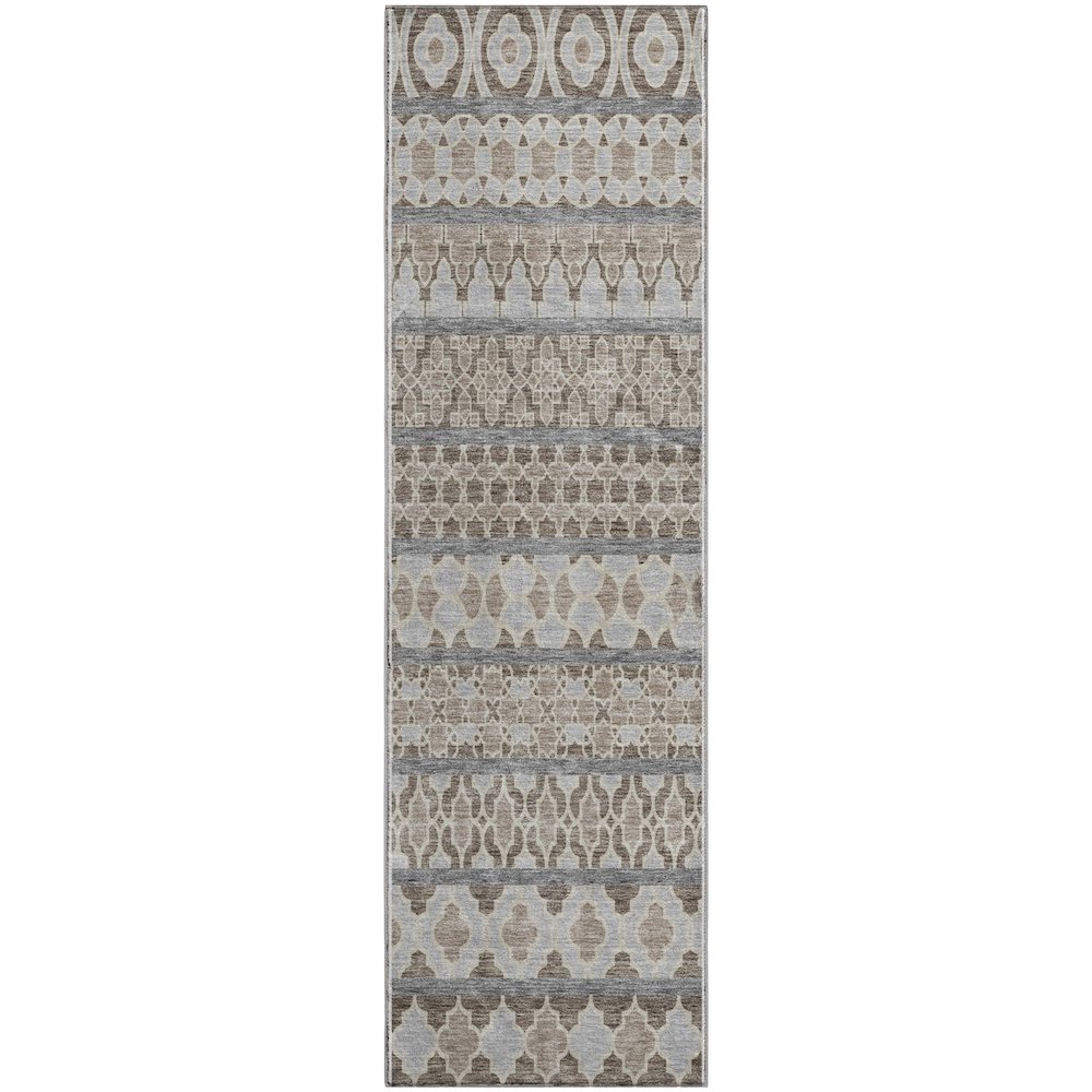 Premium Machine Washable Mayfield AMF726 Taupe 2'3" x 7'6" Runner Rug. Picture 1