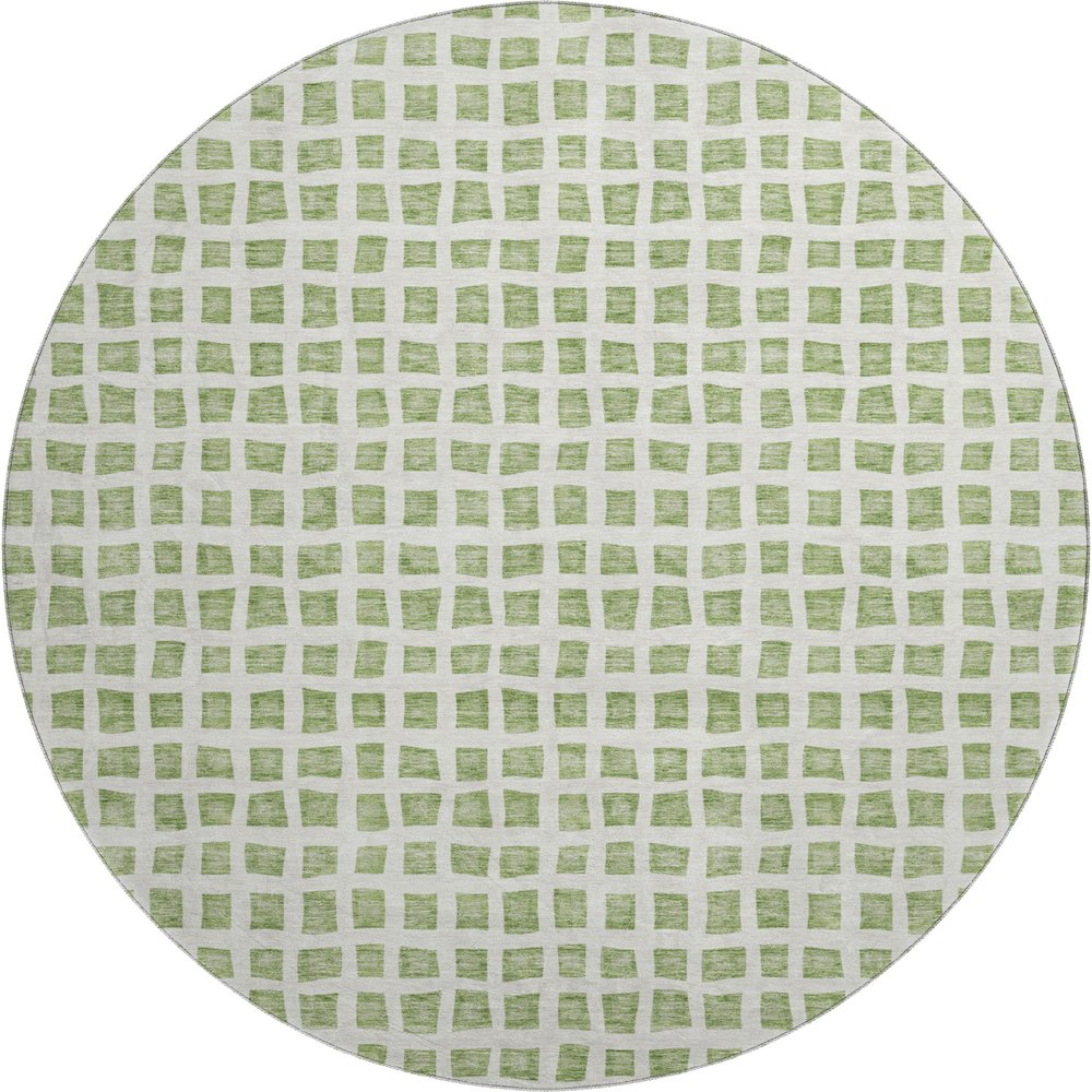 Premium Machine Washable Mayfield AMF727 Aloe 8' x 8' Round Rug. Picture 1