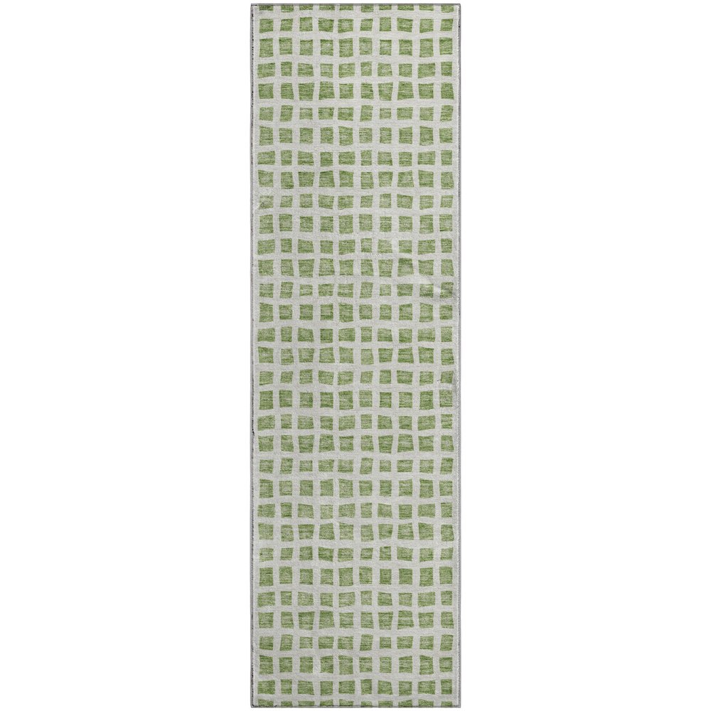 Premium Machine Washable Mayfield AMF727 Aloe 2'3" x 7'6" Runner Rug. Picture 1