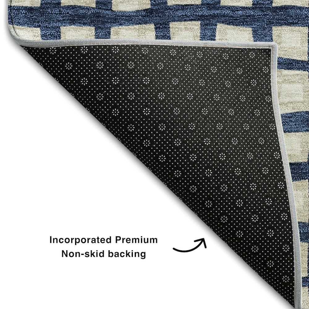 Premium Machine Washable Mayfield AMF727 Blue 1'8" x 2'6" Rug. Picture 2