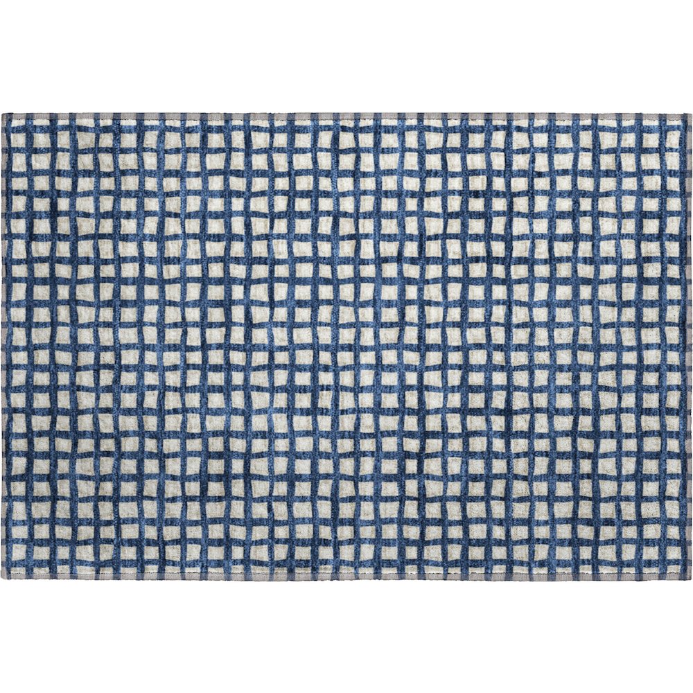 Premium Machine Washable Mayfield AMF727 Blue 1'8" x 2'6" Rug. Picture 1