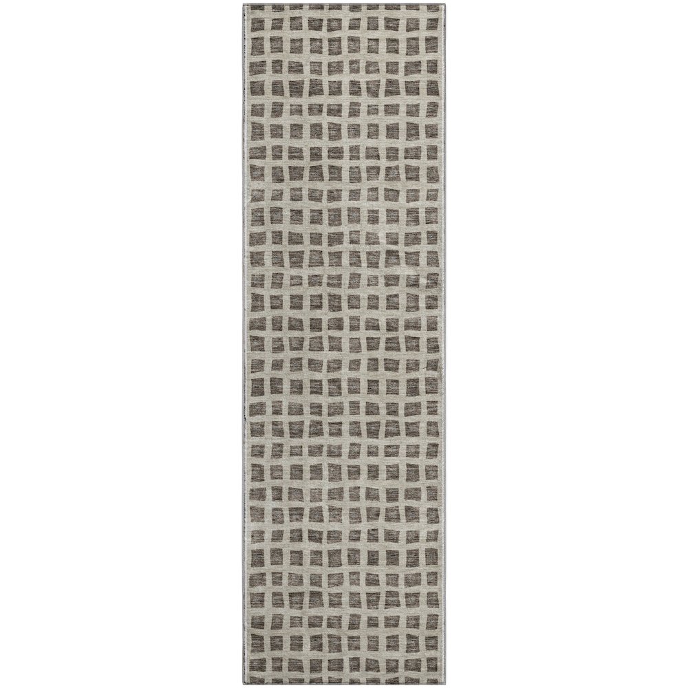 Premium Machine Washable Mayfield AMF727 Brown 2'3" x 7'6" Runner Rug. Picture 1