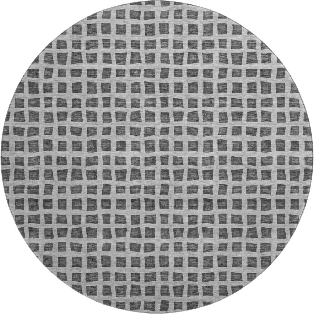 Premium Machine Washable Mayfield AMF727 Graphite 8' x 8' Round Rug. Picture 1