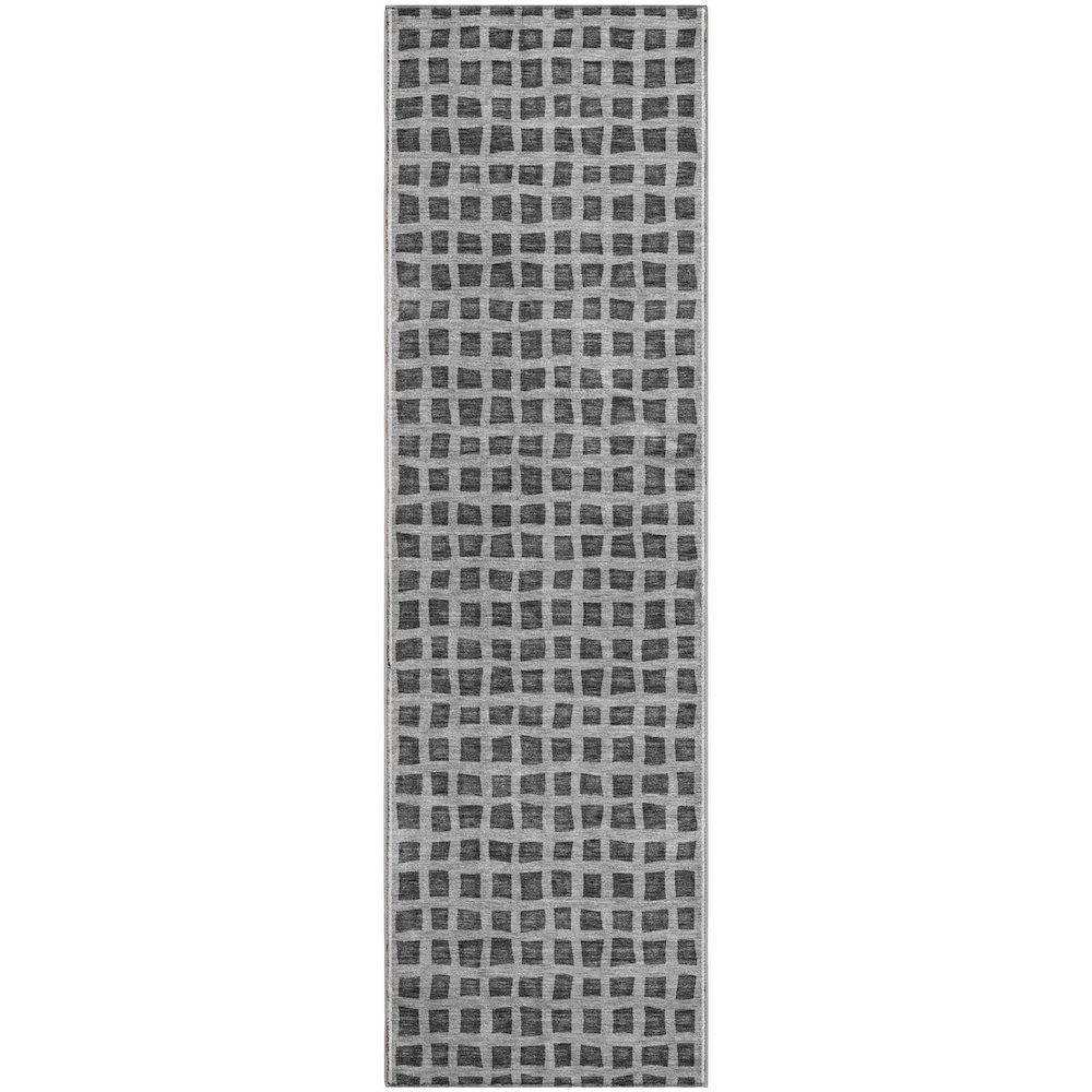Premium Machine Washable Mayfield AMF727 Graphite 2'3" x 7'6" Runner Rug. Picture 1
