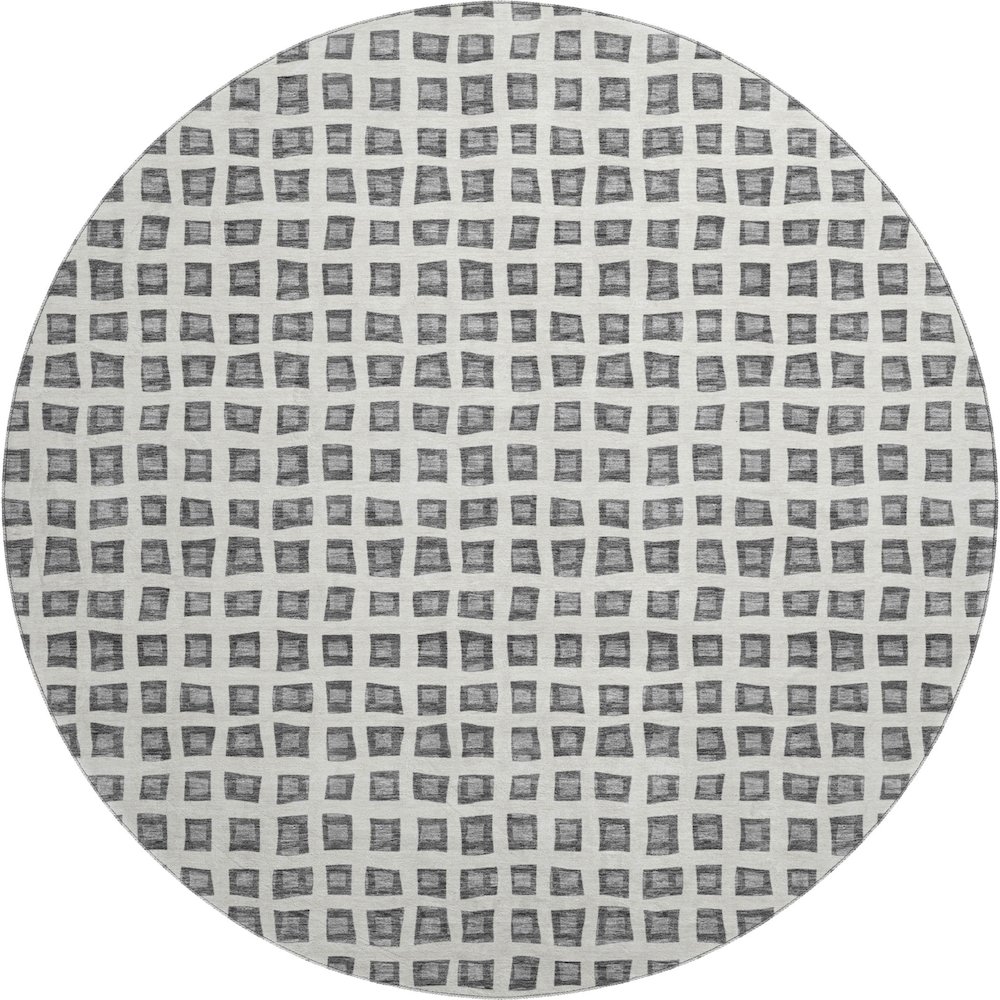 Premium Machine Washable Mayfield AMF727 Gray 8' x 8' Round Rug. Picture 1
