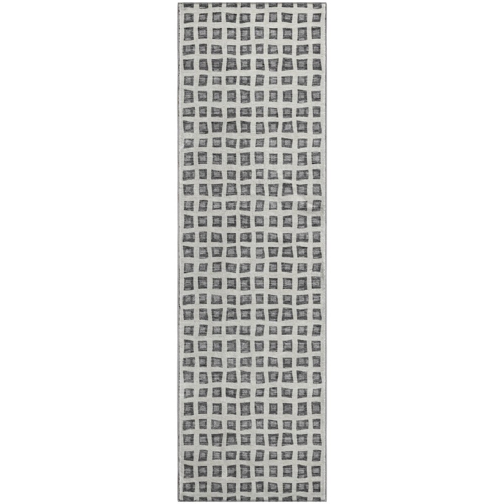 Premium Machine Washable Mayfield AMF727 Gray 2'3" x 7'6" Runner Rug. Picture 1