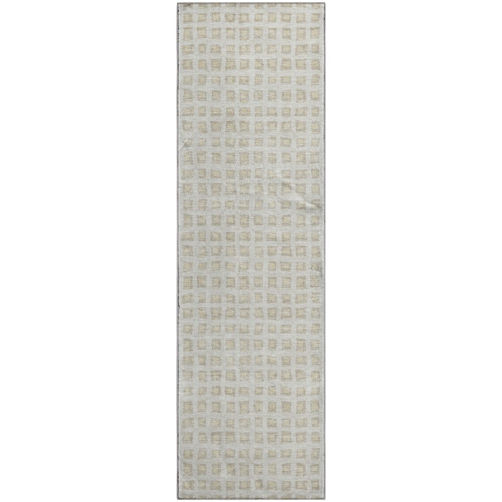 Premium Machine Washable Mayfield AMF727 Ivory 2'3" x 7'6" Runner Rug. Picture 1