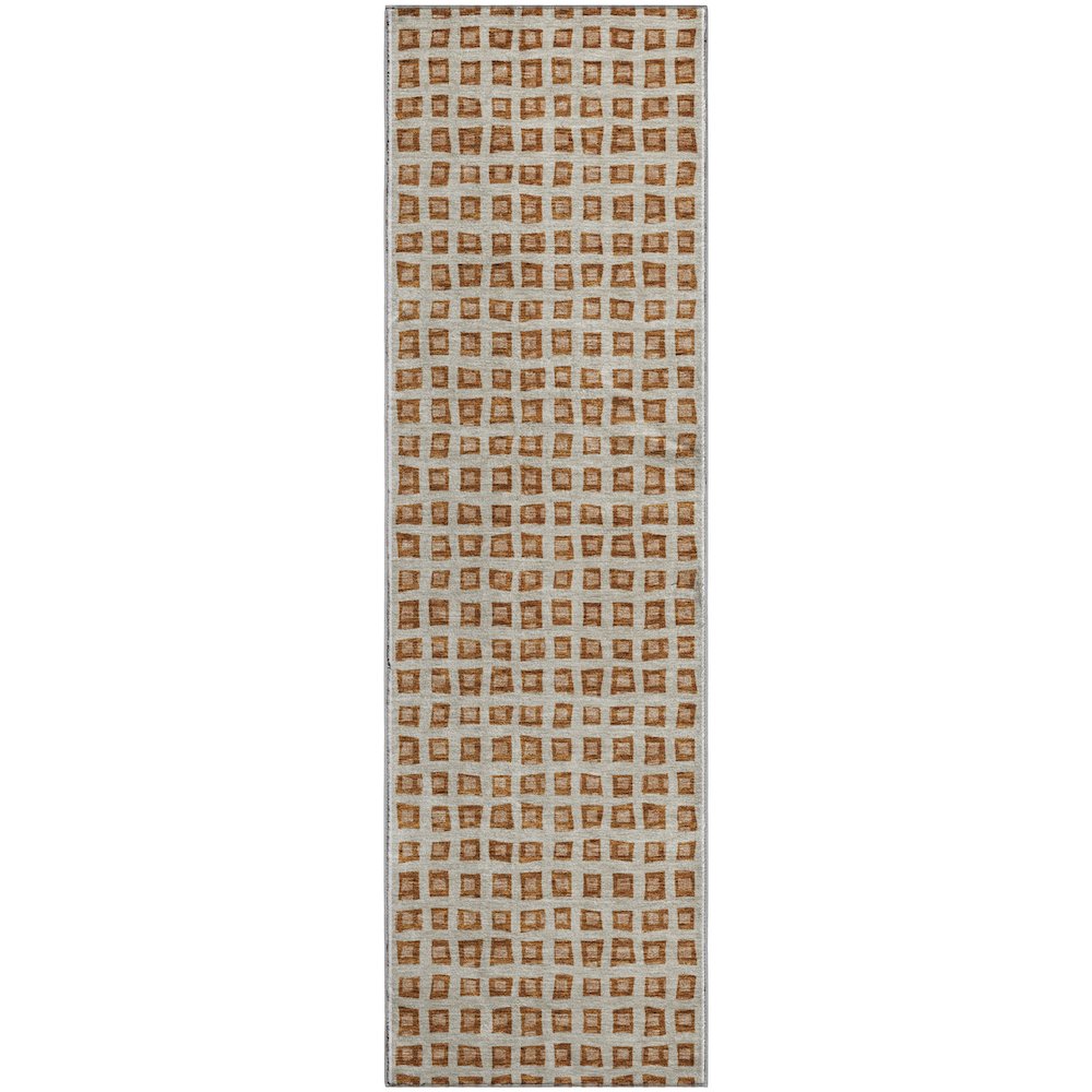 Premium Machine Washable Mayfield AMF727 Paprika 2'3" x 7'6" Runner Rug. Picture 1