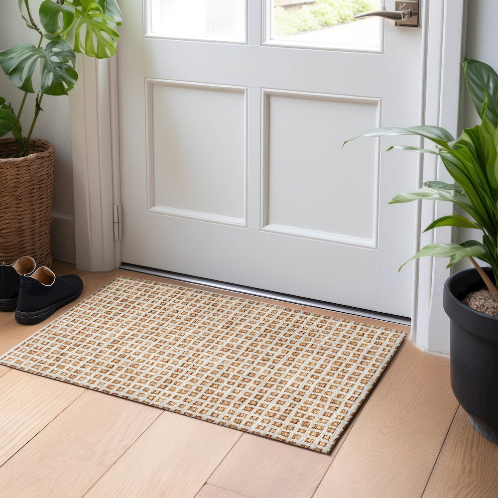 Premium Machine Washable Mayfield AMF727 Paprika 1'8" x 2'6" Rug. Picture 5