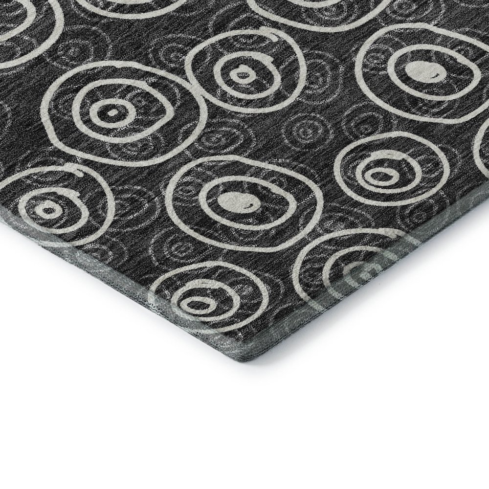 Premium Machine Washable Mayfield AMF728 Black 1'8" x 2'6" Rug. Picture 3