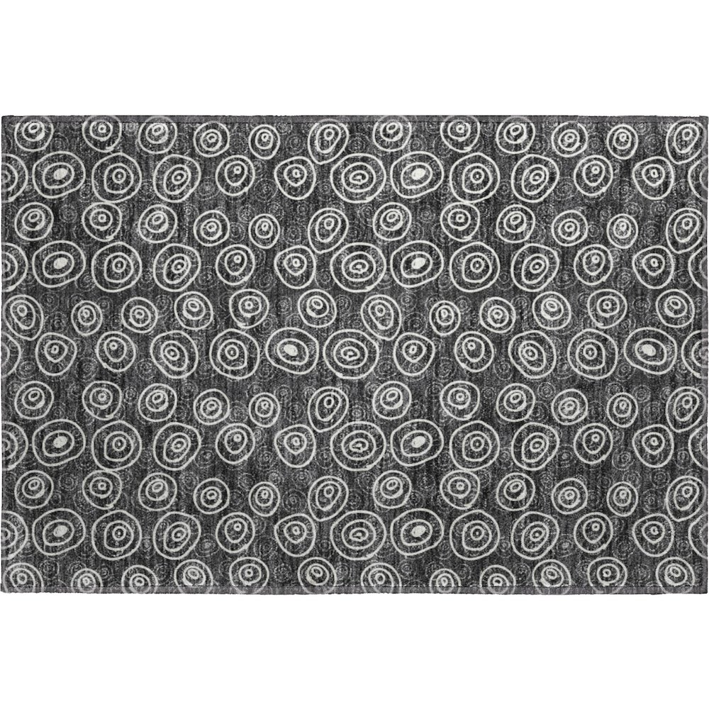 Premium Machine Washable Mayfield AMF728 Black 1'8" x 2'6" Rug. Picture 1