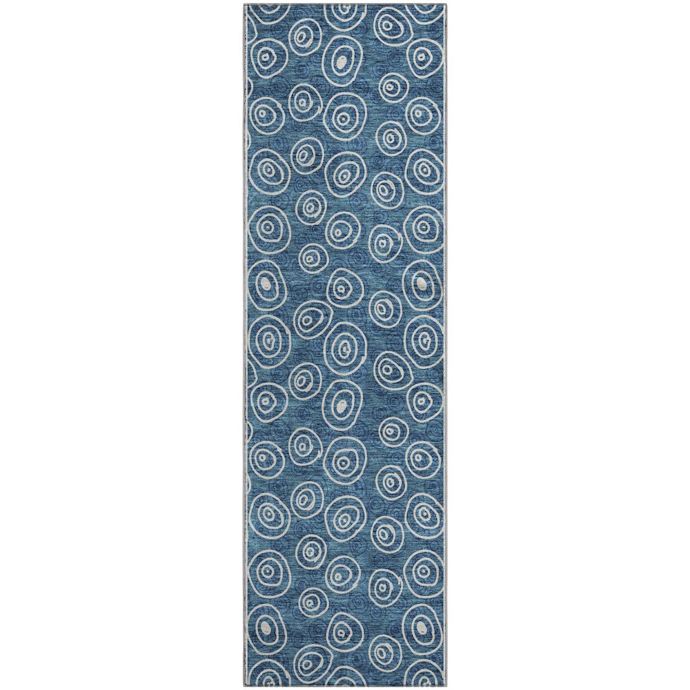Premium Machine Washable Mayfield AMF728 Blue 2'3" x 7'6" Runner Rug. Picture 1