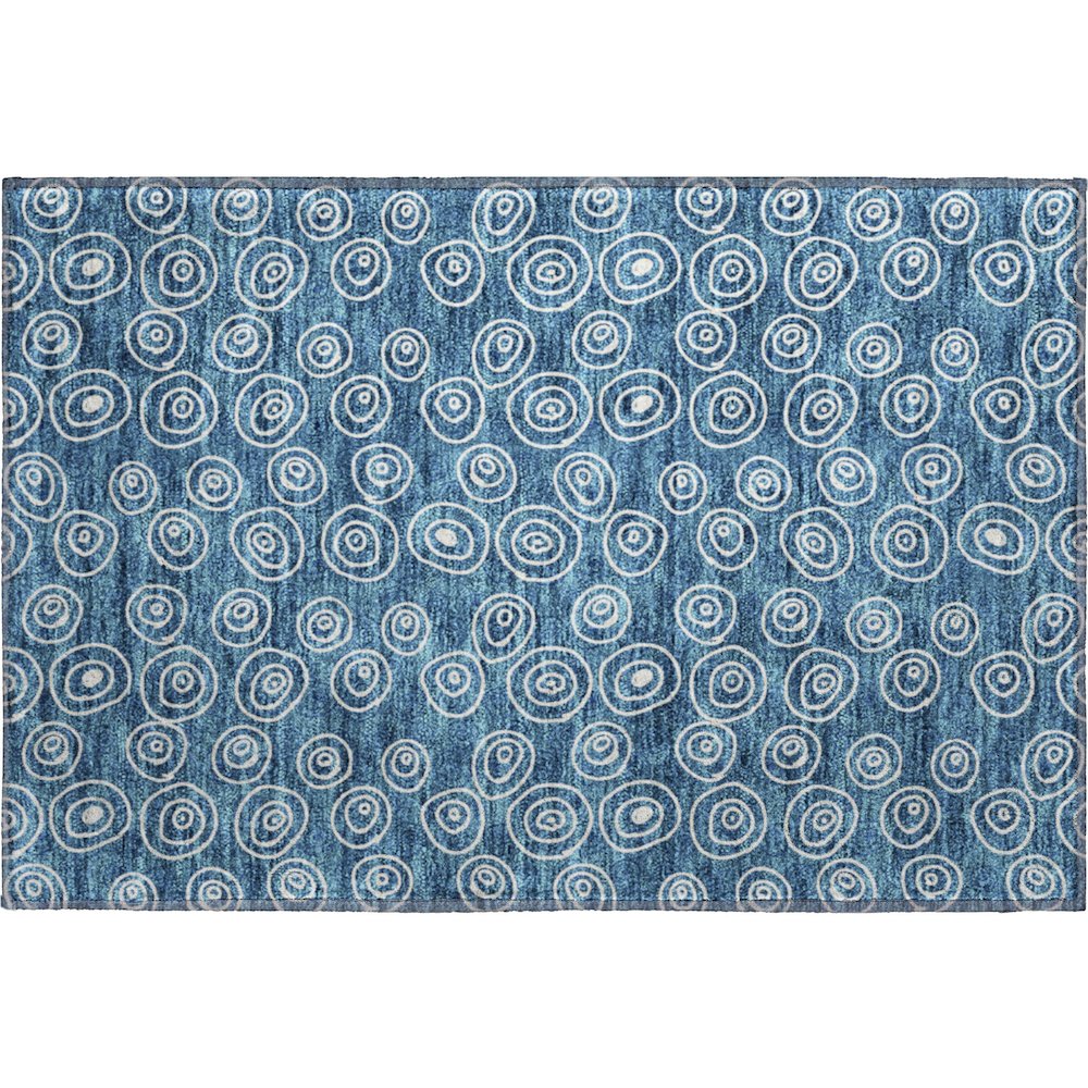 Premium Machine Washable Mayfield AMF728 Blue 1'8" x 2'6" Rug. Picture 1