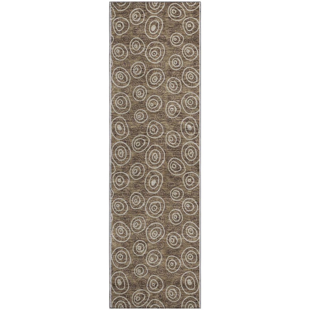 Premium Machine Washable Mayfield AMF728 Brown 2'3" x 7'6" Runner Rug. Picture 1