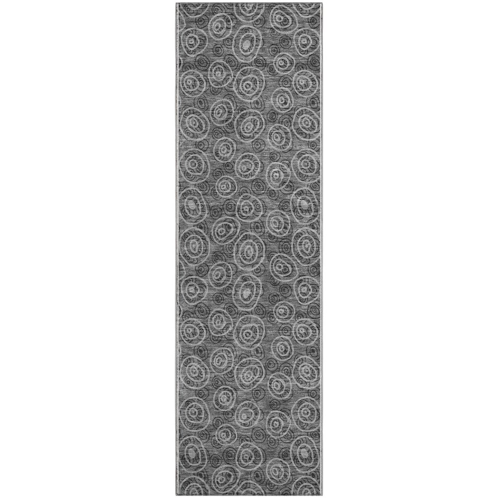 Premium Machine Washable Mayfield AMF728 Gray 2'3" x 7'6" Runner Rug. Picture 1