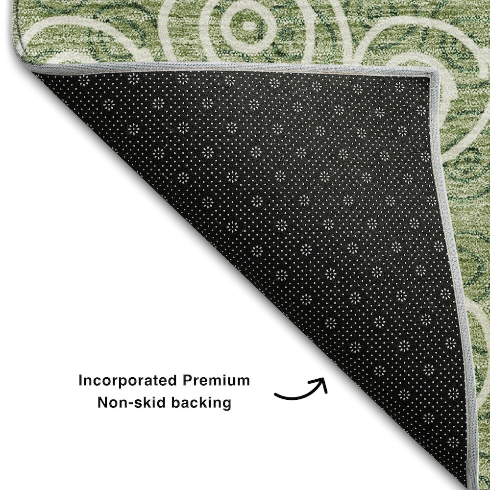 Premium Machine Washable Mayfield AMF728 Green 1'8" x 2'6" Rug. Picture 2