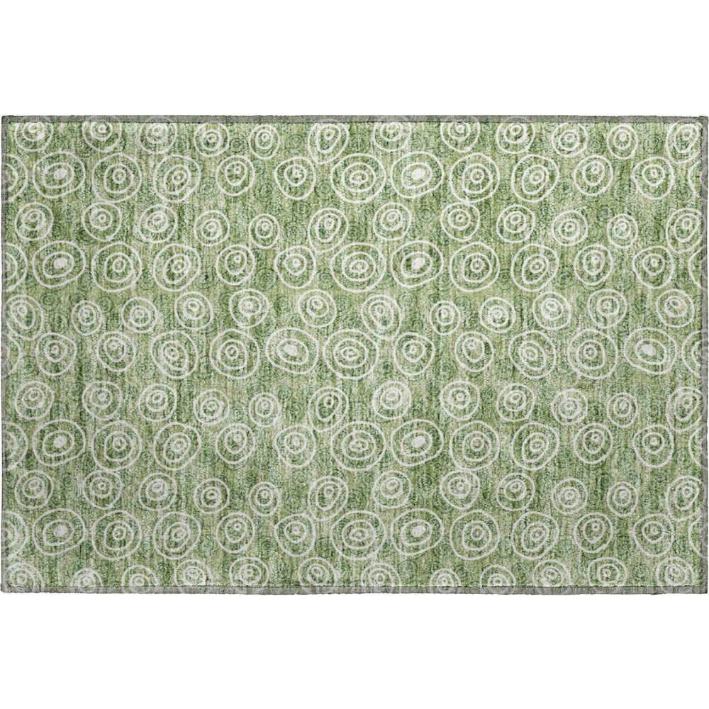 Premium Machine Washable Mayfield AMF728 Green 1'8" x 2'6" Rug. Picture 1