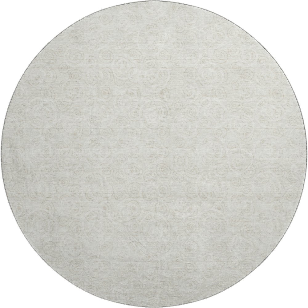 Premium Machine Washable Mayfield AMF728 Ivory 8' x 8' Round Rug. Picture 1