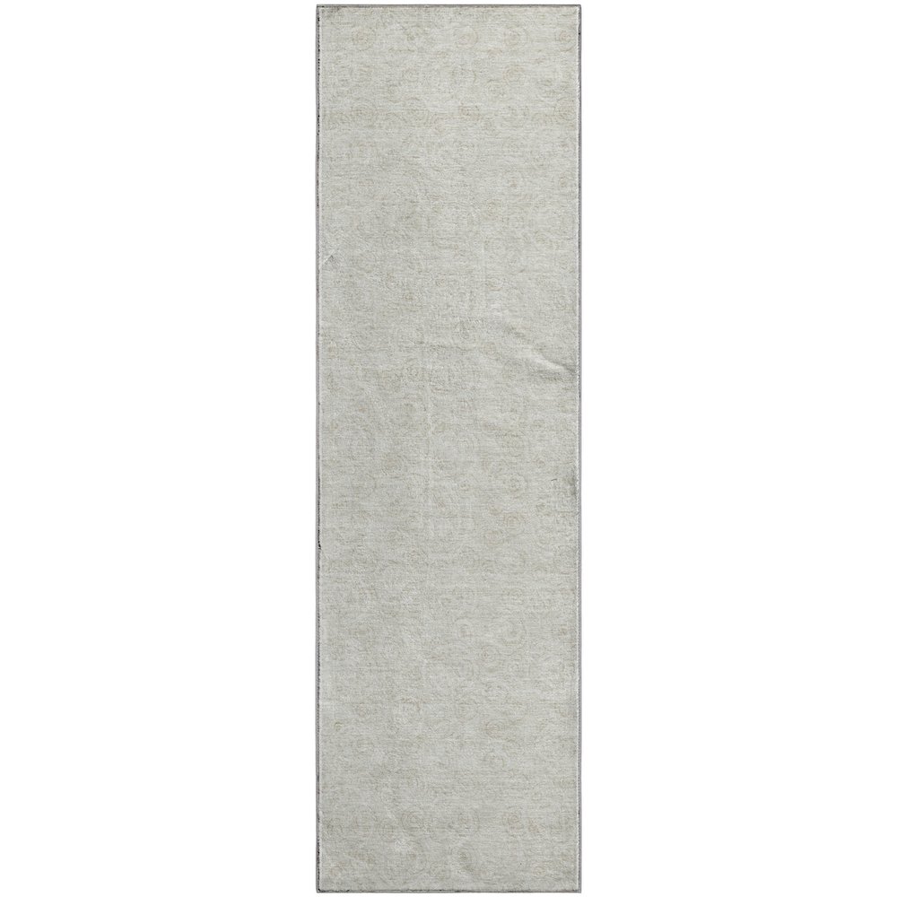 Premium Machine Washable Mayfield AMF728 Ivory 2'3" x 7'6" Runner Rug. Picture 1