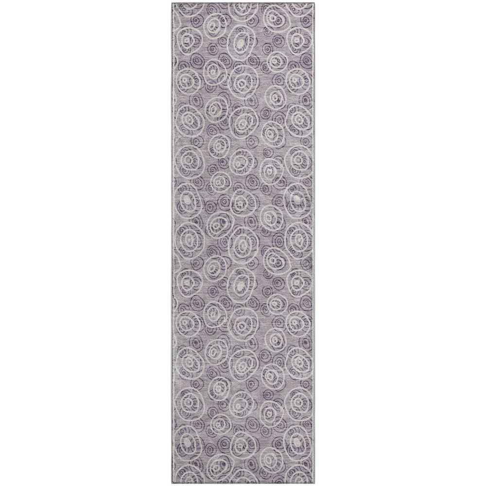 Premium Machine Washable Mayfield AMF728 Lavender 2'3" x 7'6" Runner Rug. Picture 1