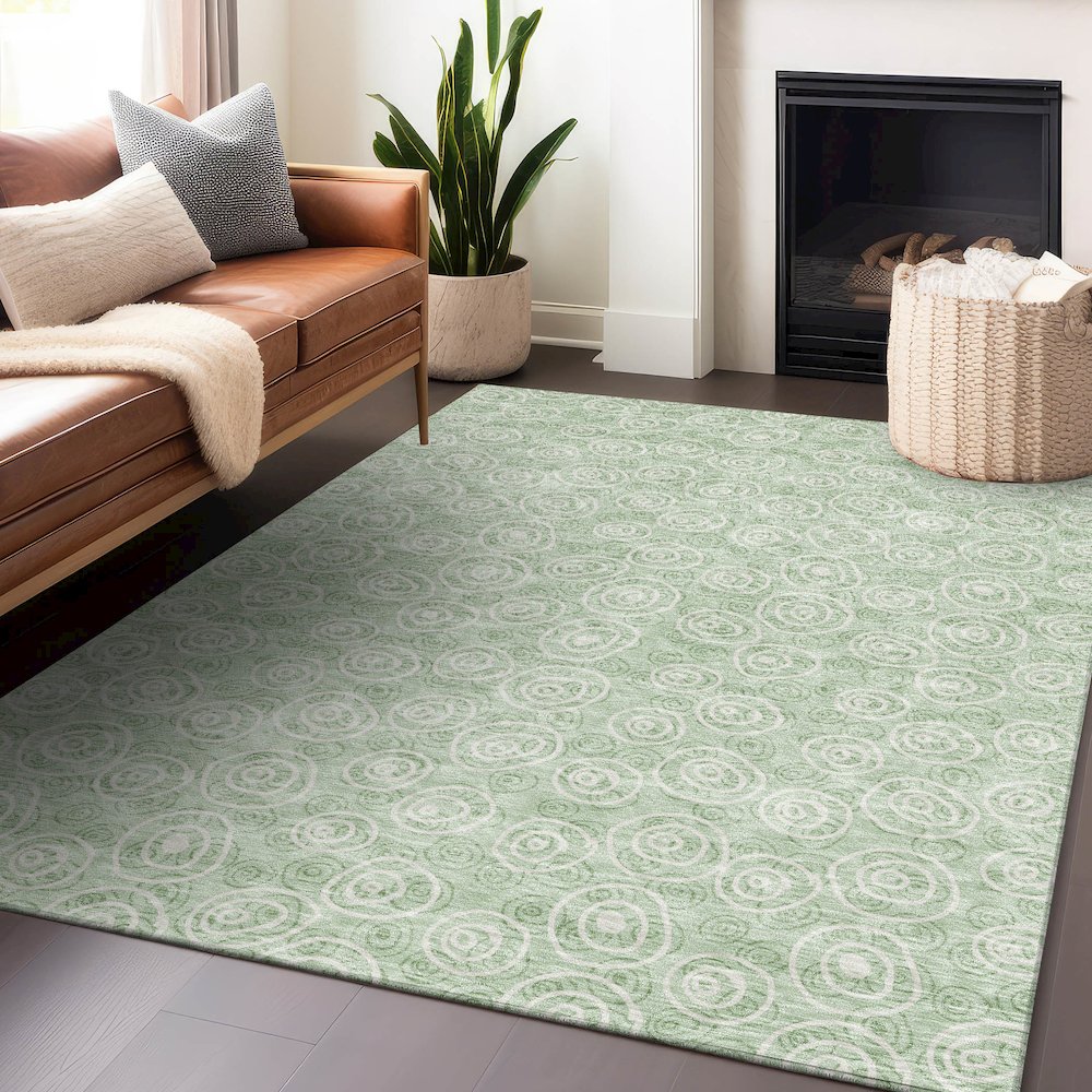 Premium Machine Washable Mayfield AMF728 Mint 2'6" x 3'10" Rug. Picture 6