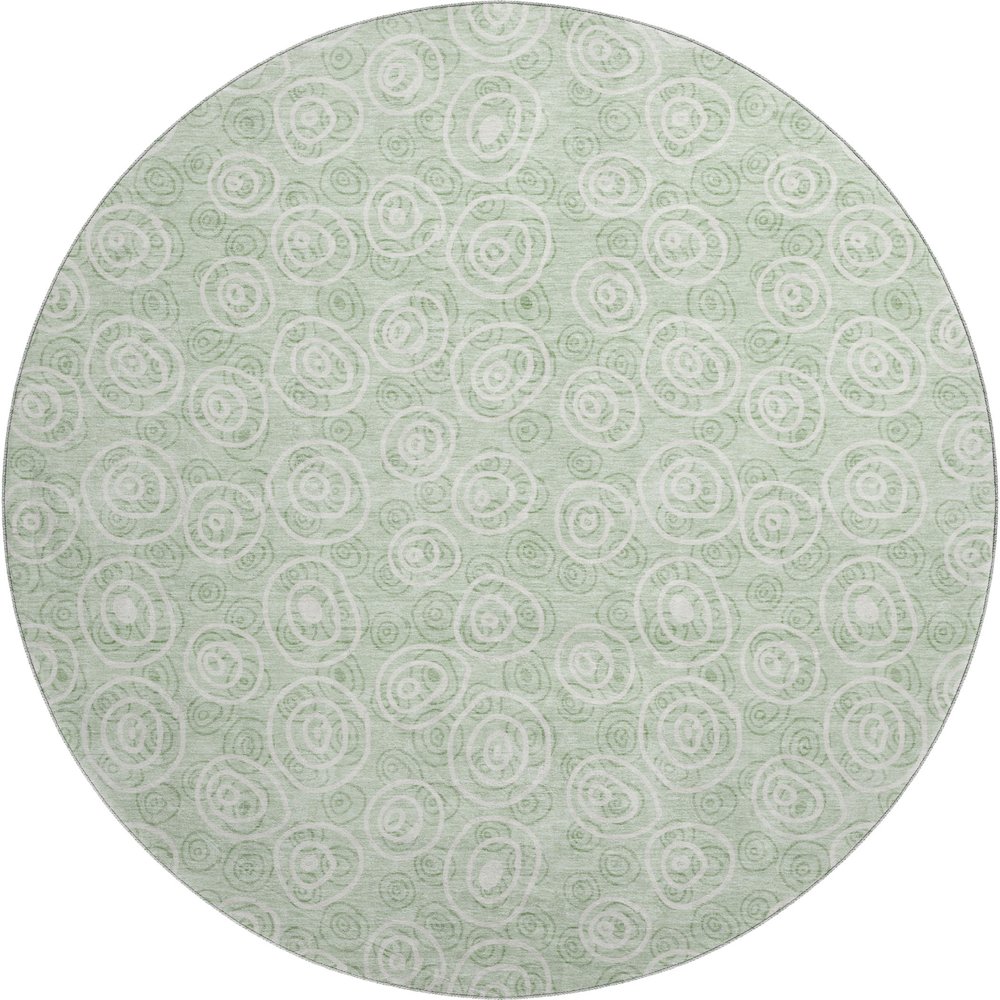 Premium Machine Washable Mayfield AMF728 Mint 8' x 8' Round Rug. Picture 1