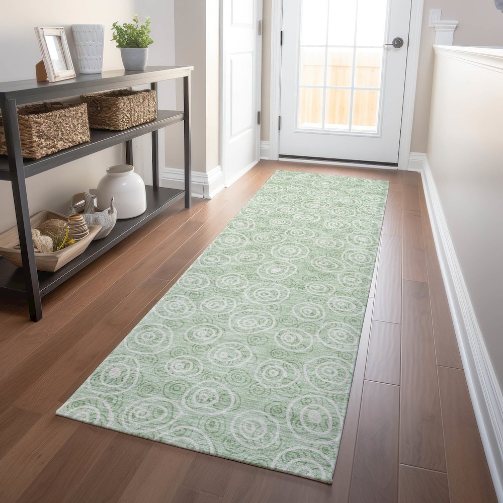 Premium Machine Washable Mayfield AMF728 Mint 2'3" x 7'6" Runner Rug. Picture 5
