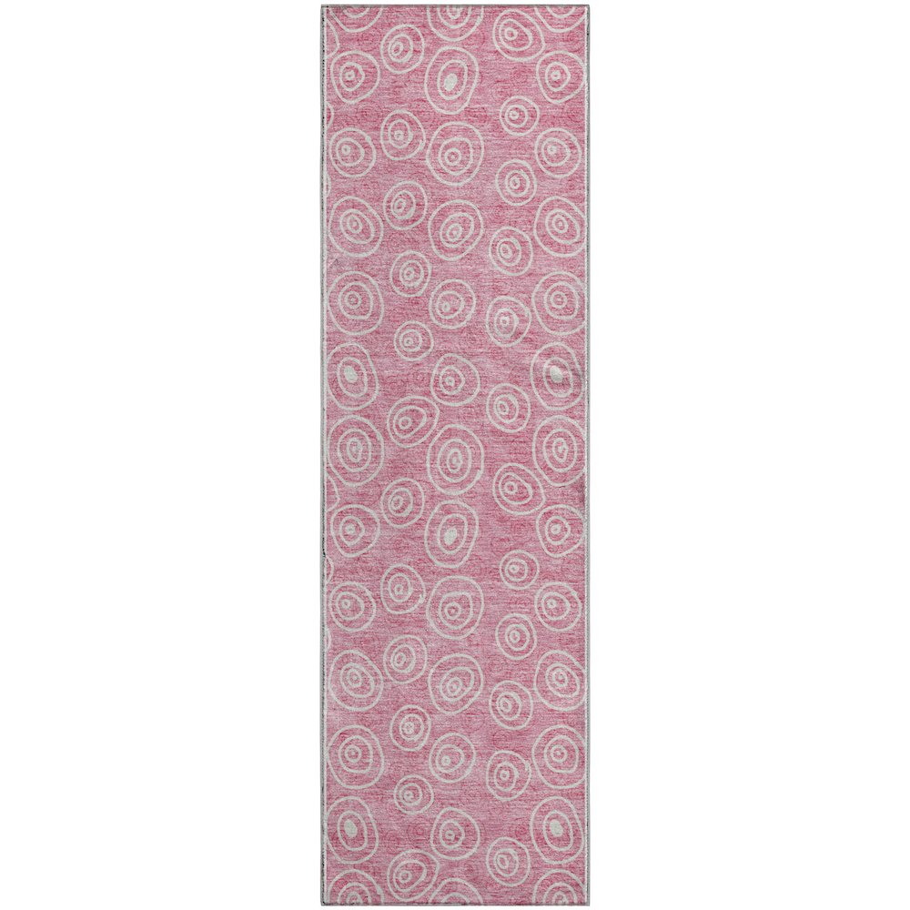Premium Machine Washable Mayfield AMF728 Pink 2'3" x 7'6" Runner Rug. Picture 1