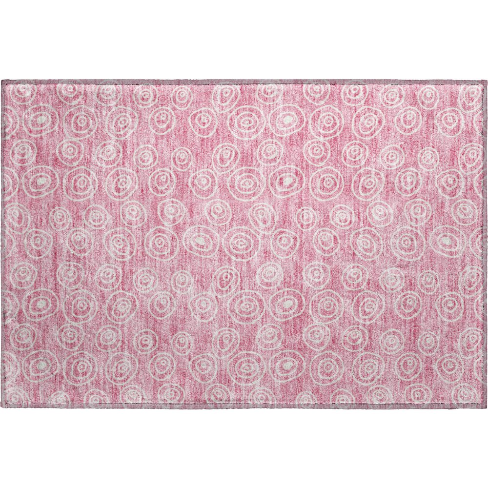 Premium Machine Washable Mayfield AMF728 Pink 1'8" x 2'6" Rug. Picture 1