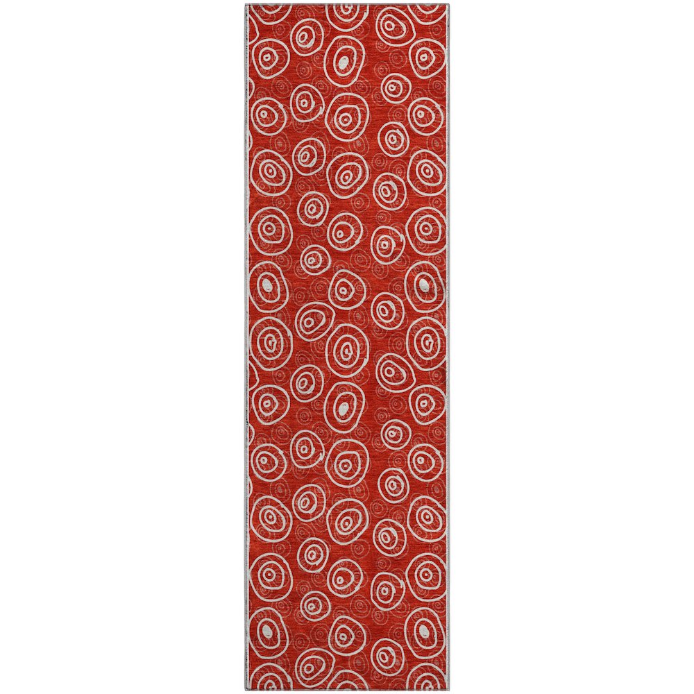 Premium Machine Washable Mayfield AMF728 Red 2'3" x 7'6" Runner Rug. Picture 1