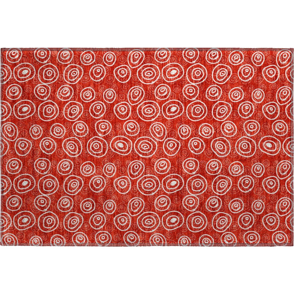 Premium Machine Washable Mayfield AMF728 Red 1'8" x 2'6" Rug. Picture 1