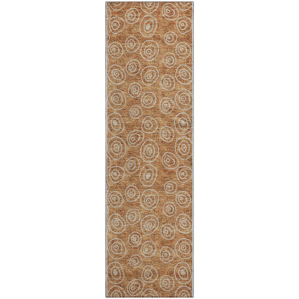 Premium Machine Washable Mayfield AMF728 Terracotta 2'3" x 7'6" Runner Rug. Picture 1