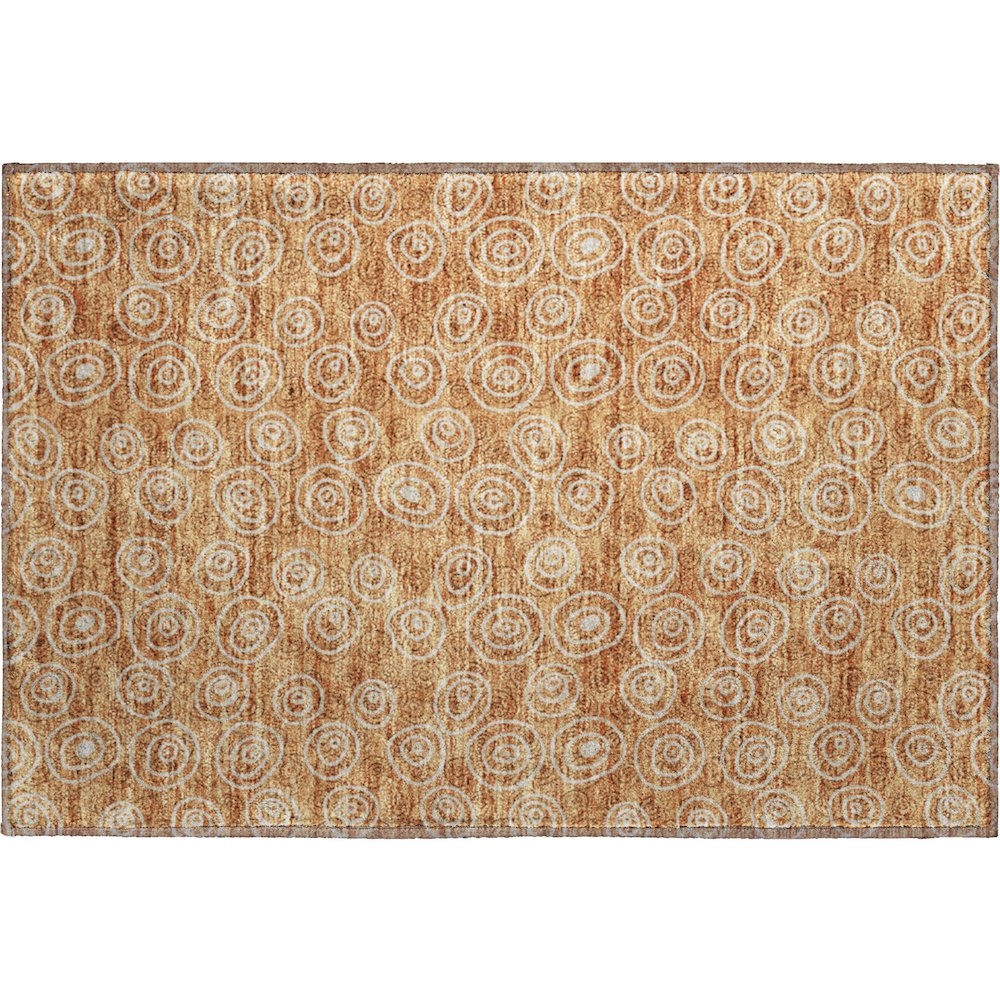 Premium Machine Washable Mayfield AMF728 Terracotta 1'8" x 2'6" Rug. Picture 1
