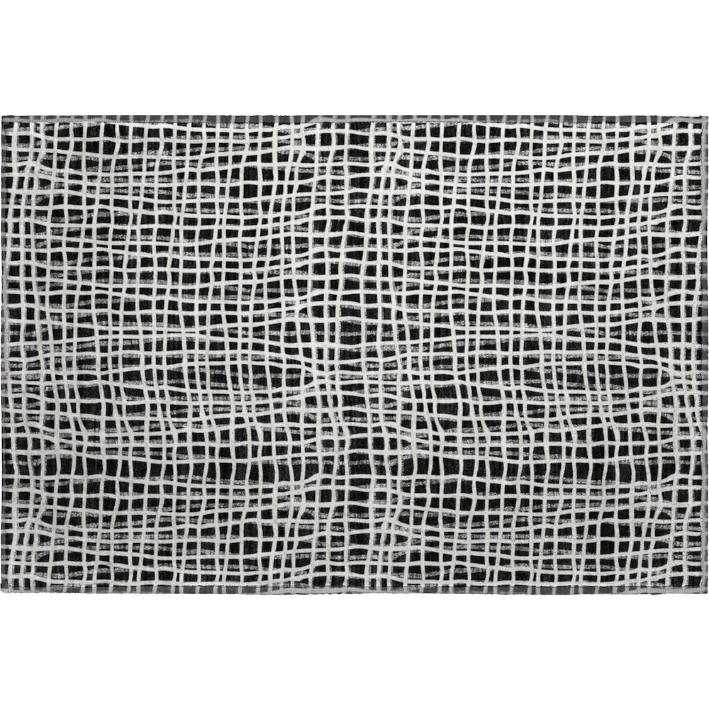 Premium Machine Washable Mayfield AMF729 Black 1'8" x 2'6" Rug. Picture 1