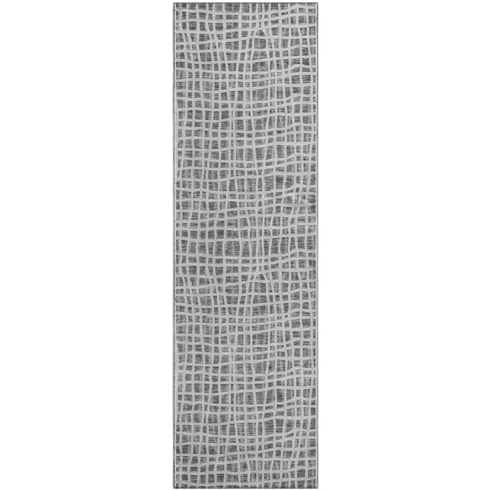 Premium Machine Washable Mayfield AMF729 Gray 2'3" x 7'6" Runner Rug. Picture 1