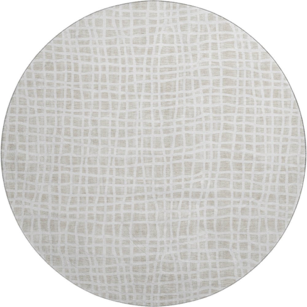 Premium Machine Washable Mayfield AMF729 Ivory 8' x 8' Round Rug. Picture 1