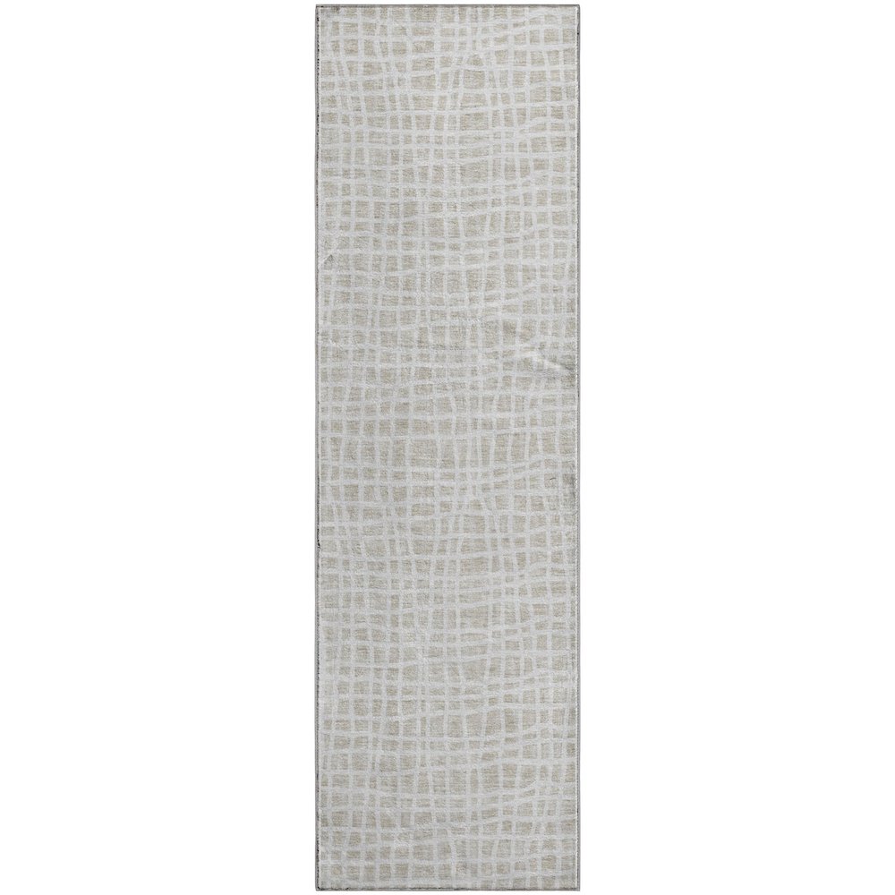 Premium Machine Washable Mayfield AMF729 Ivory 2'3" x 7'6" Runner Rug. Picture 1