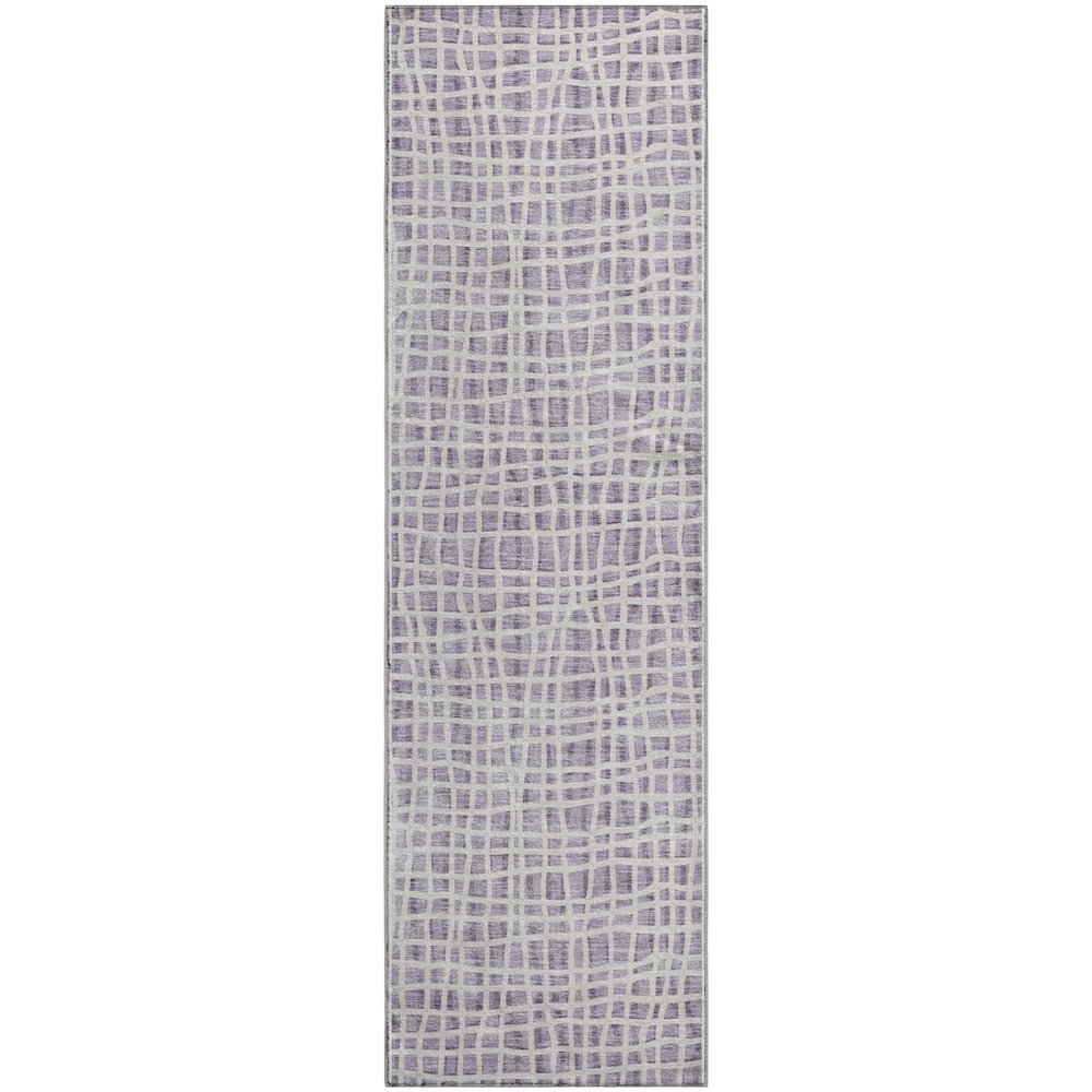Premium Machine Washable Mayfield AMF729 Lilac 2'3" x 7'6" Runner Rug. Picture 1
