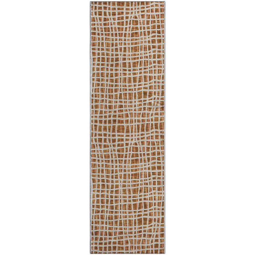 Premium Machine Washable Mayfield AMF729 Paprika 2'3" x 7'6" Runner Rug. Picture 1