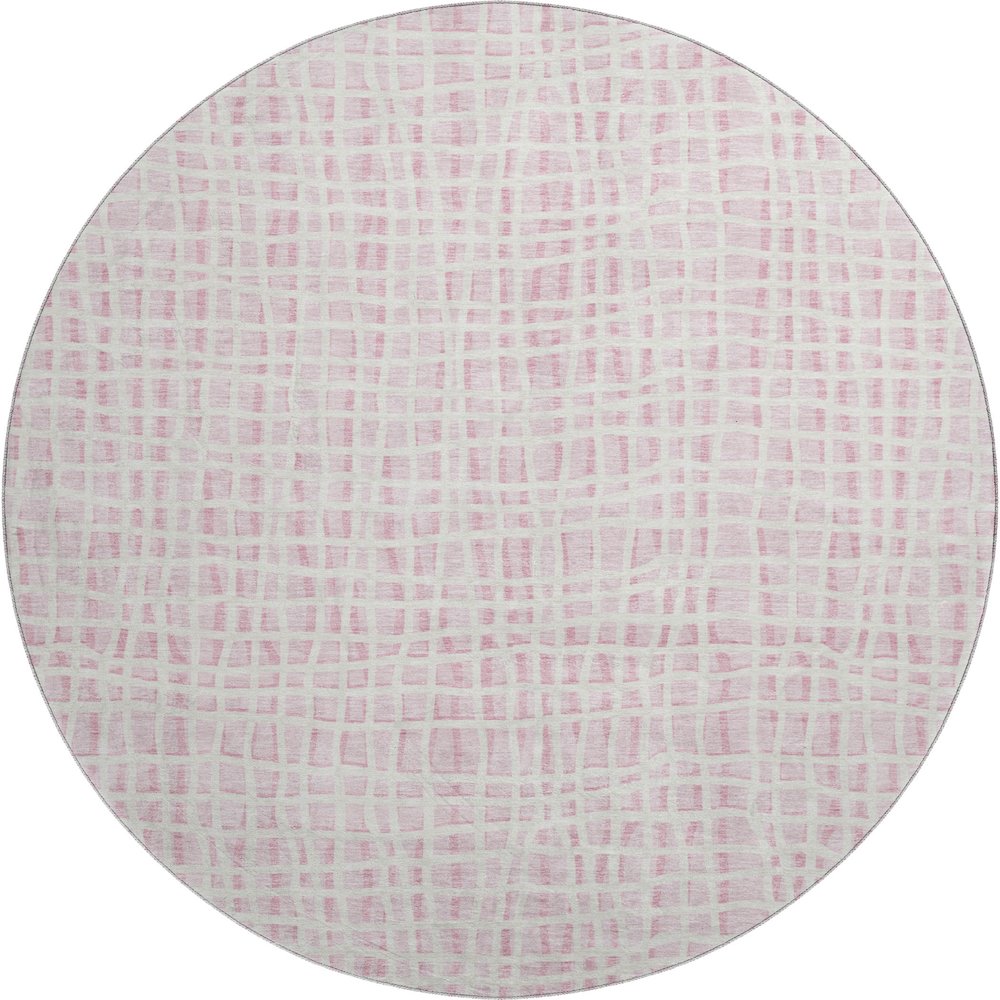 Premium Machine Washable Mayfield AMF729 Pink 8' x 8' Round Rug. Picture 1