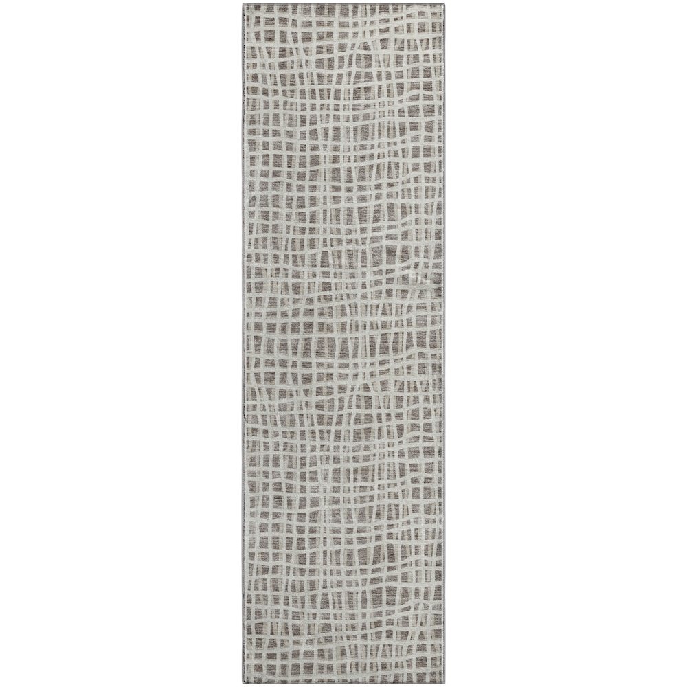 Premium Machine Washable Mayfield AMF729 Taupe 2'3" x 7'6" Runner Rug. Picture 1
