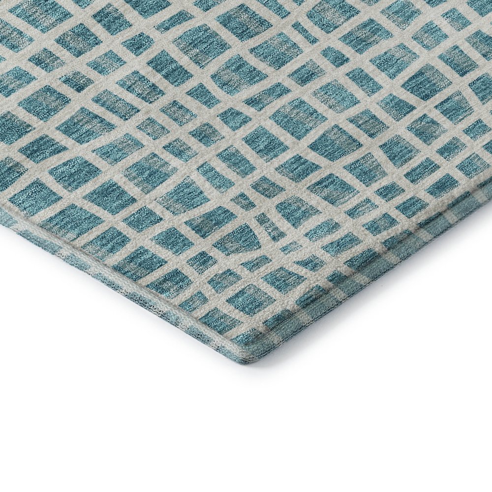 Premium Machine Washable Mayfield AMF729 Teal 1'8" x 2'6" Rug. Picture 3