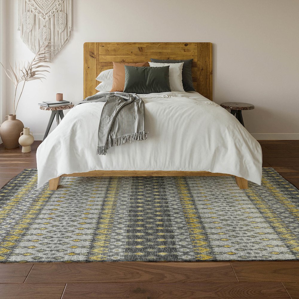Premium Machine Washable Mayfield  Gray 2'6" x 3'10" Rug. Picture 6