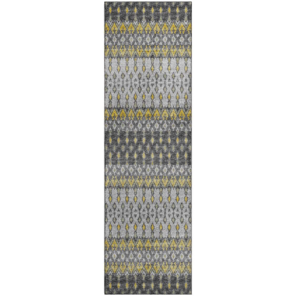 Premium Machine Washable Mayfield  Gray 2'3" x 7'6" Runner Rug. Picture 1