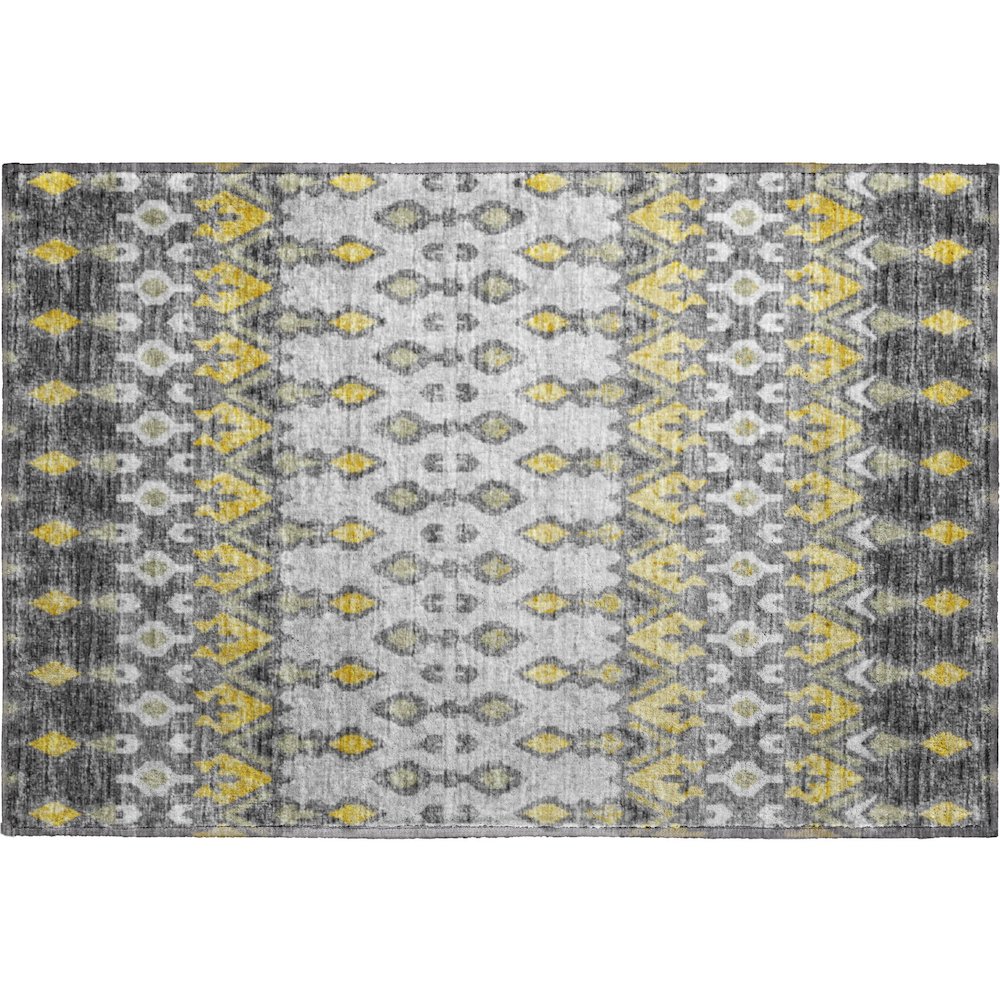 Premium Machine Washable Mayfield  Gray 1'8" x 2'6" Rug. Picture 1