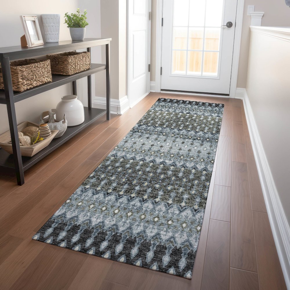 Premium Machine Washable Mayfield  Moody 2'3" x 7'6" Runner Rug. Picture 5